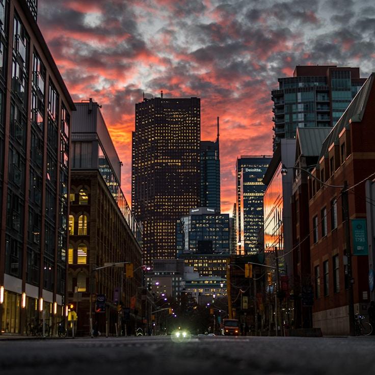 Sunset outdoors in France